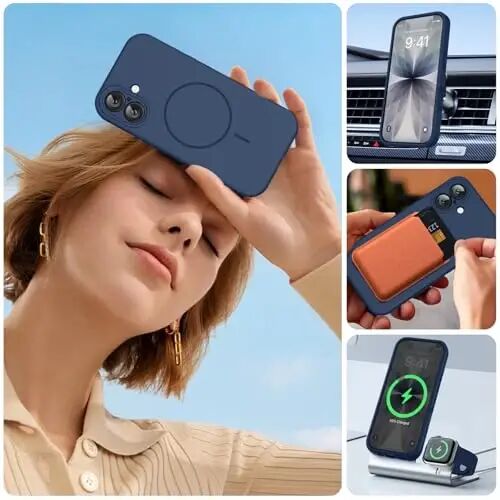 Miracase Magnetic for iPhone 17 Case, Compatible with MagSafe, Integrated Silicone Camera Control Cover, 3.0mm Thicken Shockproof Drop Protection Phone Case for 17,Dark Blue - 1