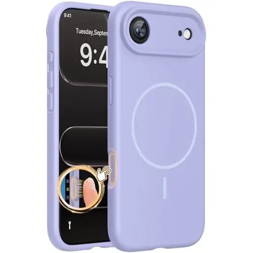 Miracase Magnetic for iPhone Air Case, Compatible with MagSafe, Integrated Silicone Camera Control Cover, 3.0mm Thicken Shockproof Drop Protection Phone Case for 17 Air,Light Purple - 1