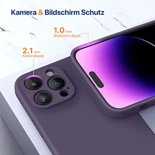 Miracase Designed for iPhone 14 Pro Case, Compatible with Magsafe, 1 Pack Screen Protector, Shockproof Liquid Silicone Rubber Phone Case Cover for 14 Pro 6.1 inch, Purple Magnetic - 3