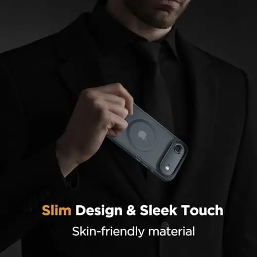 Miracase Magnetic для iPhone Air Case с защитной пленкой (совместим с MagSafe), тонкий полупрозрачный матовый чехол для телефона с защитой военного класса для iPhone 17 Air 6.5