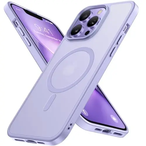 Miracase Magnetic for iPhone 12/12 Pro Case (Compatible with MagSafe) Military-Grade Protection, Anti-Fingerprint Translucent Matte Phone Cover for iPhone 12/12 Pro Case 6.1 inch, Light Purple 