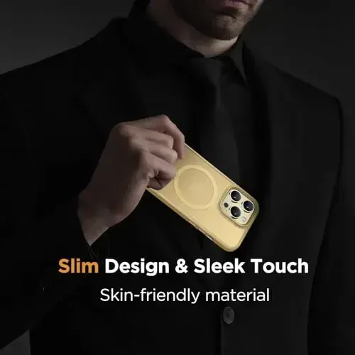 Miracase Magnetic for iPhone 13 Pro Max Case 6.7 inch (MagSafe bilan mos) (2X ekran himoyachilari bilan) Harbiy darajadagi himoya, barmoq izlariga qarshi yarim shaffof mat telefon qopqog'i, och sariq - 7