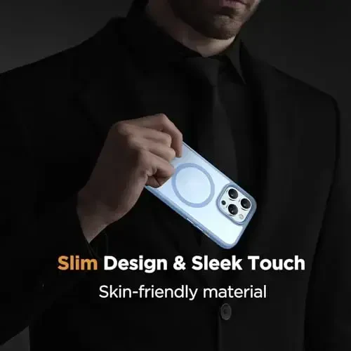 Miracase Magnetic for iPhone 13 Pro Max Case 6.7 inch (MagSafe bilan mos) (2X ekran himoyachisi bilan) Harbiy darajadagi himoya, barmoq izlariga qarshi yarim shaffof matli telefon qopqog'i, och ko'k - 7