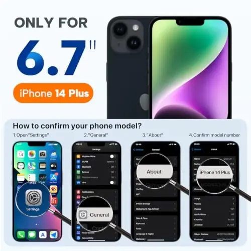 miracase Magnetic for iPhone 14 Plus Case, [Soft Anti-Scratch Microfiber Lining], Compatible with MagSafe, Silicone Shockproof Protection Phone Case for iPhone 14 Plus,Orange - MIRACASE (1)