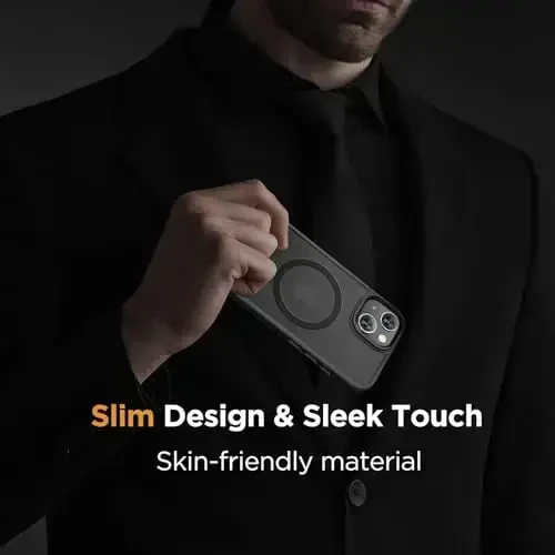 Miracase Magnetic for iPhone 15 Plus Case 6.7 inch (Compatible with MagSafe)（with 2X Screen Protectors） Military-Grade Protection, Anti-Fingerprint Translucent Matte Phone Cover, Black - 7