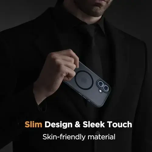 Miracase Magnetic for iPhone 16 Case [with 2X Screen Protectors] [Compatible with MagSafe] Slim Thin Phone Case Military-Grade Protected for iPhone 16 Cover Bumper, Black - 7