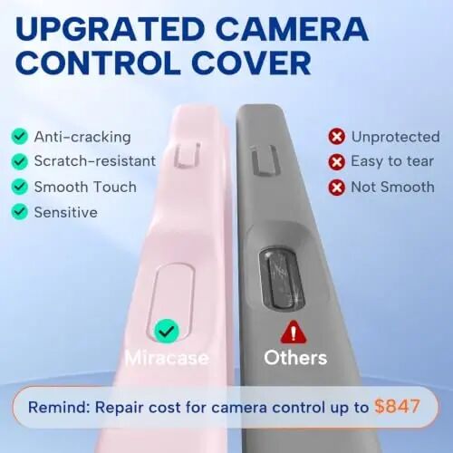 Miracase Magnetic for iPhone 16 Case,Cute Curly Wave Frame, Liqiud Silicone | Compatible with MagSafe, Dual Lanyard Holes,Soft Microfiber Lining, Shockproof Drop Protection Phone Case for 16,Sand Pink - 3