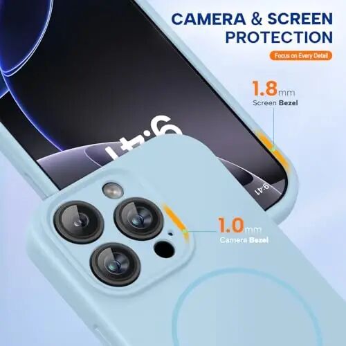 Miracase Magnetic for iPhone 16 Pro Case, [Soft Anti-Scratch Microfiber Lining], Compatible with MagSafe, Liquid Silicone Case Shockproof Drop Protection Phone Case for 16 Pro,Clove Purple - 1