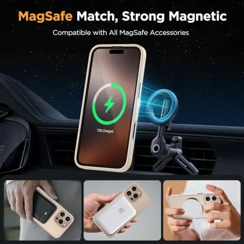 miracase Magnetic for iPhone 16 Pro Max Case, [Compatible with MagSafe] [Military-Grade Protection], Anti-Fingerprint, Slim Case for 16 Pro Max 6.9 inch- Gold - 4