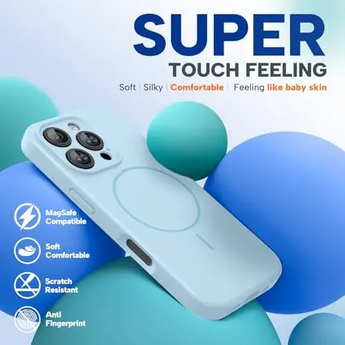 Miracase Magnetic for iPhone 16 Pro Max Case, [Soft Anti-Scratch Microfiber Lining], Compatible with MagSafe, Liquid Silicone Case Shockproof Drop Protection Phone Case for 16 ProMax,Clove Purple - 4