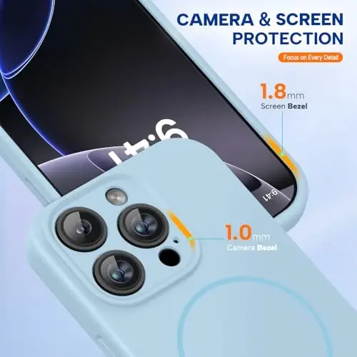 Miracase Magnetic for iPhone 16 Pro Max Case, [Soft Anti-Scratch Microfiber Lining], Compatible with MagSafe, Liquid Silicone Case Shockproof Drop Protection Phone Case for 16 ProMax,Clove Purple - 5