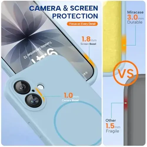 Miracase Magnetic for iPhone 17 Case, Compatible with MagSafe, Integrated Silicone Camera Control Cover, 3.0mm Thicken Shockproof Drop Protection Phone Case for 17,Clove Purple - 10