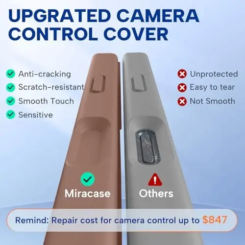 Miracase Magnetic for iPhone 17 Pro Case, Compatible with MagSafe, Integrated Silicone Camera Control Cover, 3.0mm Thicken Shockproof Drop Protection Phone Case for 17 Pro,Chocolate 