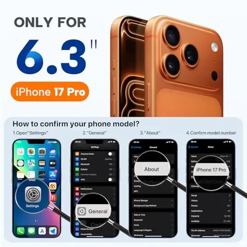 Miracase Magnetic for iPhone 17 Pro Case, Compatible with MagSafe, Integrated Silicone Camera Control Cover, 3.0mm Thicken Shockproof Drop Protection Phone Case for 17 Pro,Teal - 2