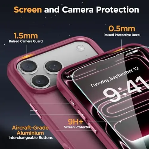 Miracase Magnetic for iPhone 17 Pro Max Case with Screen Protector [Compatible with MagSafe] Slim Thin Phone Case Military-Grade Protected for 17 ProMax Cover Bumper 6.9