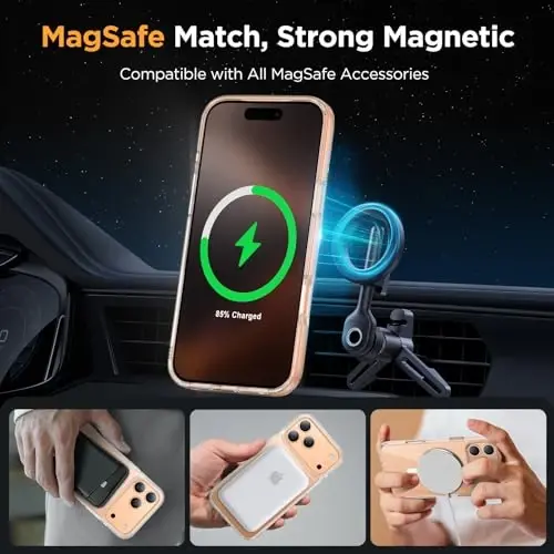 Miracase Magnetic for iPhone 17 Pro Max Case with Screen Protector [MagSafe bilan mos] Yassi ingichka telefon qutisi Harbiy darajadagi himoyalangan 17 ProMax Cover Bumper 6.9
