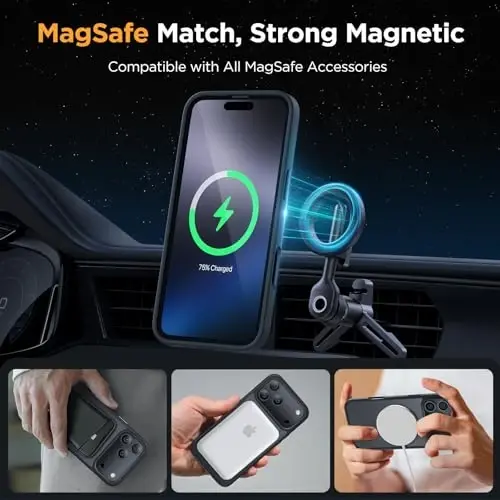 Miracase Magnetic for iPhone 17 Pro Max Case with Screen Protector [MagSafe bilan mos] Yupqa ingichka telefon qutisi Harbiy darajadagi himoyalangan 17 ProMax Cover Bumper 6.9