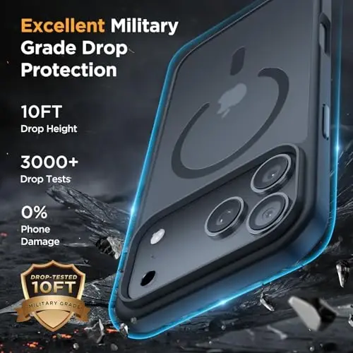 Miracase Magnetic for iPhone 17 Pro Max Case with Screen Protector [MagSafe bilan mos] Yupqa ingichka telefon qutisi Harbiy darajadagi himoyalangan 17 ProMax Cover Bumper 6.9