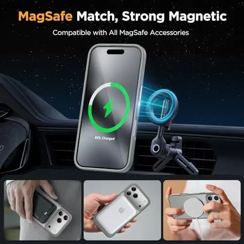 Miracase Magnetic for iPhone 17 Pro Max Case with Screen Protector [MagSafe bilan mos] Yupqa Ingichka Telefon Qutisi Harbiy Standart Himoyalangan 17 ProMax Qopqoq Bumper 6.9