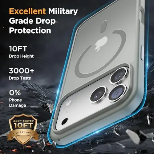 Miracase Magnetic for iPhone 17 Pro Max Case with Screen Protector [MagSafe bilan mos] Yupqa Ingichka Telefon Qutisi Harbiy Standart Himoyalangan 17 ProMax Qopqoq Bumper 6.9