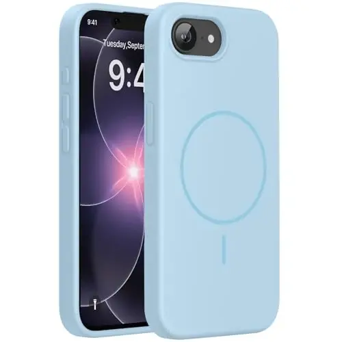 Miracase Magnetic for iPhone 17e Case & iPhone 16e Case, [Soft Anti-Scratch Microfiber Lining], Compatible with MagSafe, Silicone Shockproof Protection Phone Case for iPhone 17e/16e, Clove Purple 