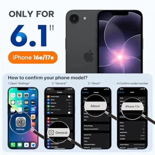 Miracase Magnetic for iPhone 17e Case & iPhone 16e Case, [Soft Anti-Scratch Microfiber Lining], Compatible with MagSafe, Silicone Shockproof Protection Phone Case for iPhone 17e/16e, Light Purple - 6