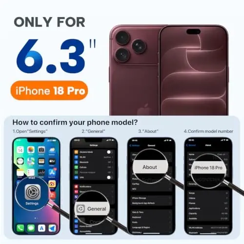 Miracase Magnetic for iPhone 18 Pro Case, Silicone, Dark Purple | Compatible with MagSafe, Soft Microfiber Lining,Shockproof Drop Protection Phone Case for 18 Pro - Miracase (1)