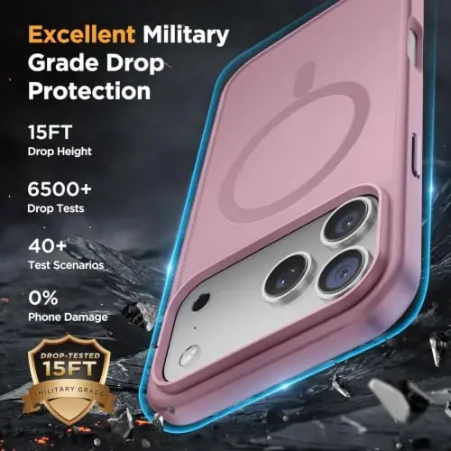 Miracase Magnetic for iPhone 18 Pro Case, Translucent Matte, Blackcurrant | Compatible with MagSafe, Military-Grade Protection, Anti-Fingerprint, Rugged Shockproof Protective, Slim Thin Phone Case - 4