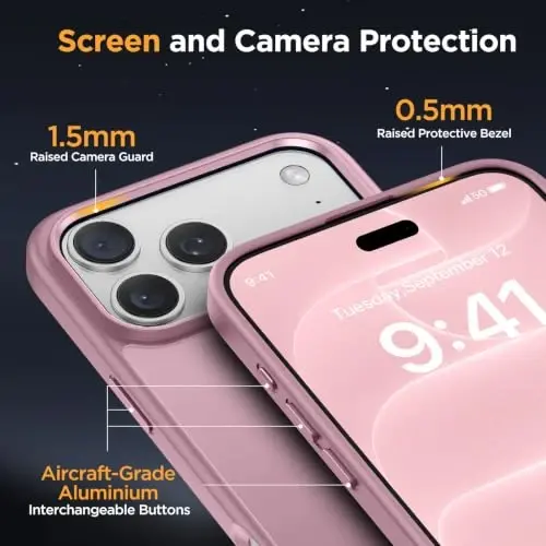 Miracase Magnetic for iPhone 18 Pro Case, Translucent Matte, Blackcurrant | Compatible with MagSafe, Military-Grade Protection, Anti-Fingerprint, Rugged Shockproof Protective, Slim Thin Phone Case - 5