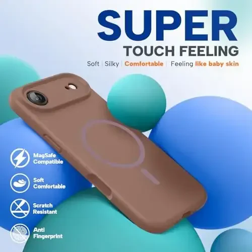 Miracase Magnetic for iPhone Air Case, Compatible with MagSafe, Integrated Silicone Camera Control Cover, 3.0mm Thicken Shockproof Drop Protection Phone Case for 17 Air,Chocolate - 6
