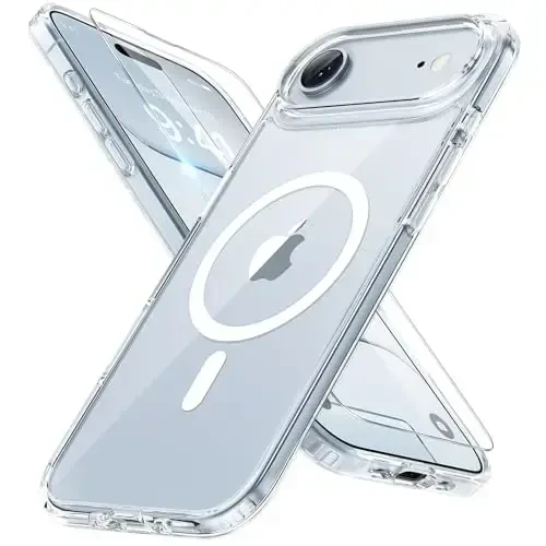 Miracase Magnetic for iPhone Air Case with Screen Protector(Compatible with MagSafe), Slim Thin Translucent Matte Military-Grade Protected Phone Cover for iPhone 17 Air 6.5