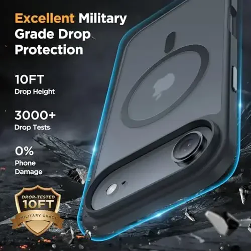 Miracase Magnetic for iPhone Air Case with Screen Protector(Compatible with MagSafe), Slim Thin Translucent Matte Military-Grade Protected Phone Cover for iPhone 17 Air 6.5