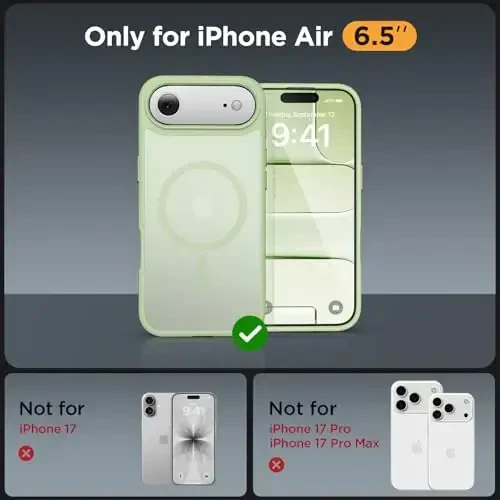 Miracase Magnetic for iPhone Air Case with Screen Protector(MagSafe bilan mos), iPhone 17 Air 6.5