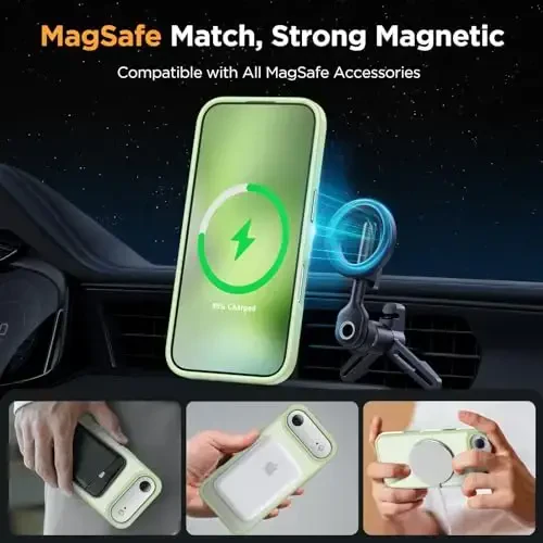 Miracase Magnetic for iPhone Air Case with Screen Protector(MagSafe bilan mos), iPhone 17 Air 6.5
