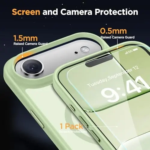 Miracase Magnetic for iPhone Air Case with Screen Protector(MagSafe bilan mos), iPhone 17 Air 6.5