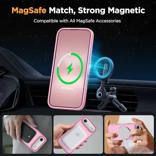 Miracase Magnetic for iPhone Air Case with Screen Protector(MagSafe bilan mos), iPhone 17 Air 6.5