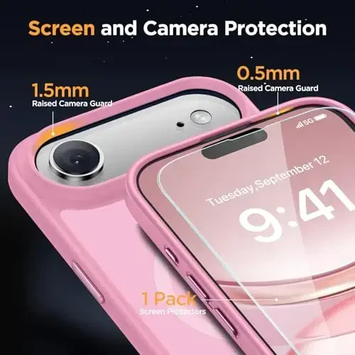 Miracase Magnetic for iPhone Air Case with Screen Protector(MagSafe bilan mos), iPhone 17 Air 6.5