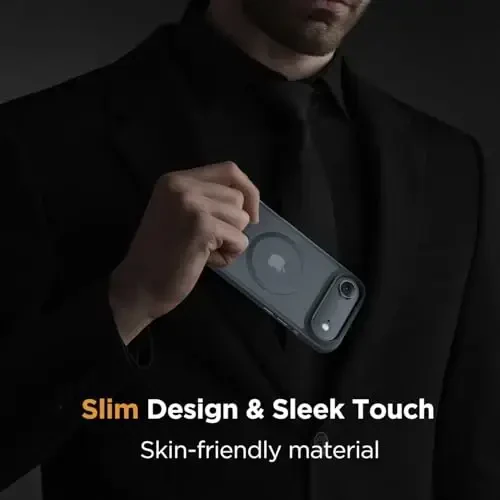 Miracase Magnetic for iPhone Air Case with Screen Protector(MagSafe bilan mos), Yassi Yupqa Yarim Shaffof Mat Harbiy Darajadagi Himoyalangan Telefon Qopqog'i iPhone 17 Air 6.5