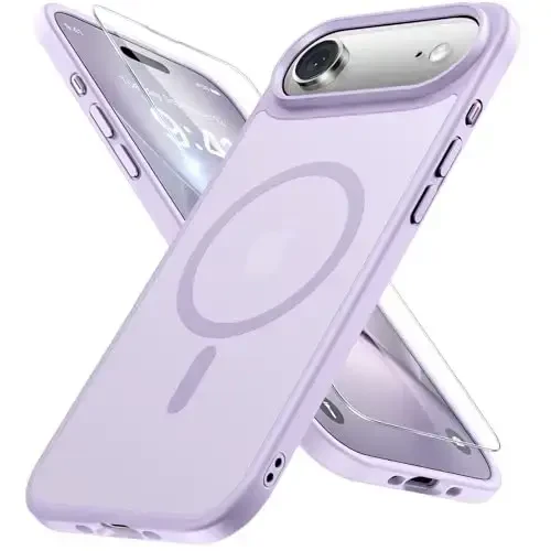 Miracase Magnetic for iPhone Air Case with Screen Protector(MagSafe bilan mos), Yupqa Yarim Shaffof Mat Harbiy Darajadagi Himoyalangan Telefon Qopqog'i iPhone 17 Air 6.5
