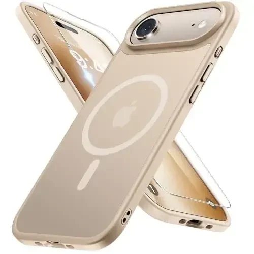 Miracase Magnetic for iPhone Air Case with Screen Protector(MagSafe bilan mos), Yupqa Yarim Shaffof Mat Harbiy Standartdagi Himoyalangan Telefon Qopqog'i iPhone 17 Air 6.5