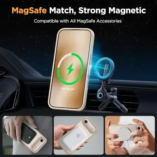 Miracase Magnetic for iPhone Air Case with Screen Protector(MagSafe bilan mos), Yupqa Yarim Shaffof Mat Harbiy Standartdagi Himoyalangan Telefon Qopqog'i iPhone 17 Air 6.5