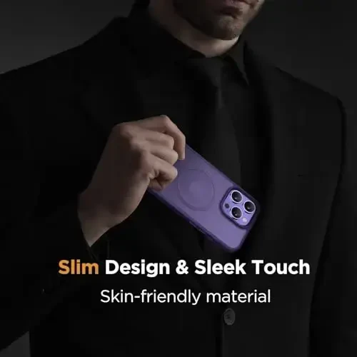 Miracase Magnetic Series for iPhone 13 Pro Max Case [MagSafe bilan mos] [2X ekran himoyachilari bilan] Harbiy darajadagi himoya, barmoq izlariga qarshi, iPhone 13 Pro Max uchun telefon qutisi, to'q binafsha - 7