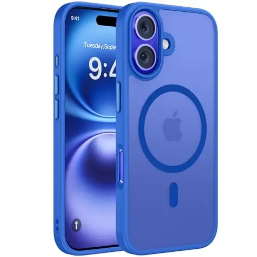 Miracase Magnetic Series for iPhone 16 Case [Compatible with MagSafe] [with 2X Screen Protectors] Military-Grade Protection, Anti-Fingerprint, Slim Phone Case for iPhone 16 6.1 inch - Blue - 1