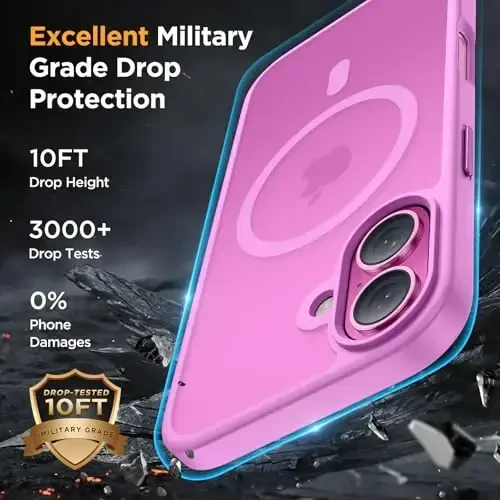 Miracase Magnetic Series for iPhone 16 Case [Compatible with MagSafe] [with 2X Screen Protectors] Military-Grade Protection, Anti-Fingerprint, Slim Phone Case for iPhone 16 6.1 inch - Light Purple - 5