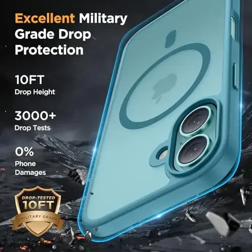 Miracase Magnetic Series for iPhone 16 Case [Compatible with MagSafe] [with 2X Screen Protectors] Military-Grade Protection, Slim Phone Cases for iPhone 16 6.1 inch - Green - 5