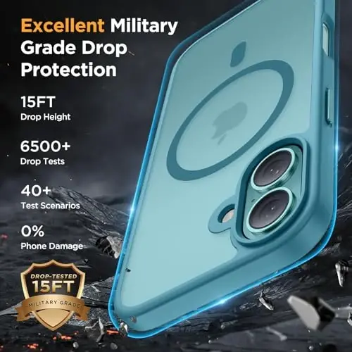 Miracase Magnetic Series for iPhone 16 Case [Compatible with MagSafe] [with 2X Screen Protectors] Military-Grade Protection, Slim Phone Cases for iPhone 16 6.1 inch - Green 