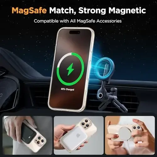 Miracase Magnetic Series for iPhone 16 Pro Max Case [Compatible with MagSafe] [with 2X Screen Protectors] Military-Grade Protection, Anti-Fingerprint, Slim Phone Case for 16 Pro Max 6.9 inch - Clear - 3