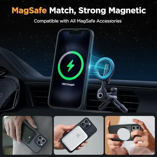 miracase Magnetic for iPhone 12/12 Pro Case (Compatible with MagSafe) Military-Grade Protection, Shockproof, Anti-Fingerprint Translucent Matte Phone Cover for iPhone 12/12 Pro Case 6.1 inch, Black - 2