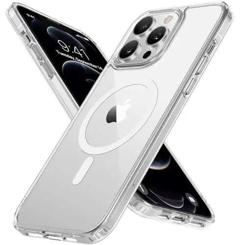 miracase Magnetic for iPhone 12/12 Pro Case (Compatible with MagSafe) Military-Grade Protection, Shockproof, Anti-Fingerprint Translucent Matte Phone Cover for iPhone 12/12 Pro Case 6.1 inch, Clear 