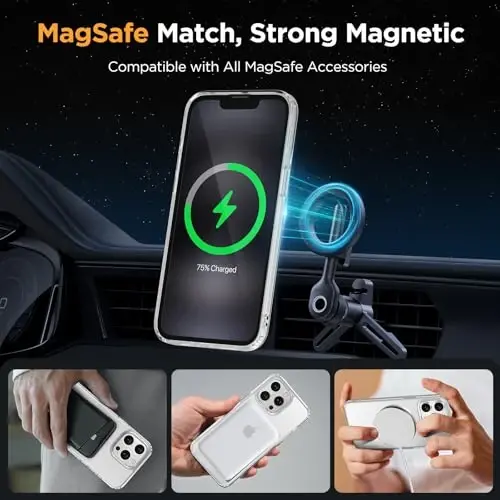 miracase Magnetic for iPhone 12/12 Pro Case (Compatible with MagSafe) Military-Grade Protection, Shockproof, Anti-Fingerprint Translucent Matte Phone Cover for iPhone 12/12 Pro Case 6.1 inch, Clear - 2
